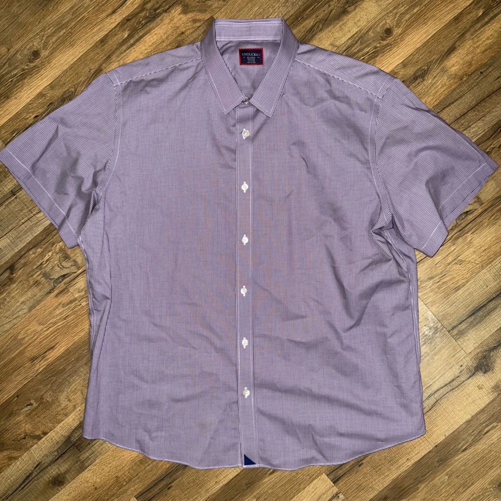 unTUCKIT Men's Purple Short Sleeve Shirt size XXL